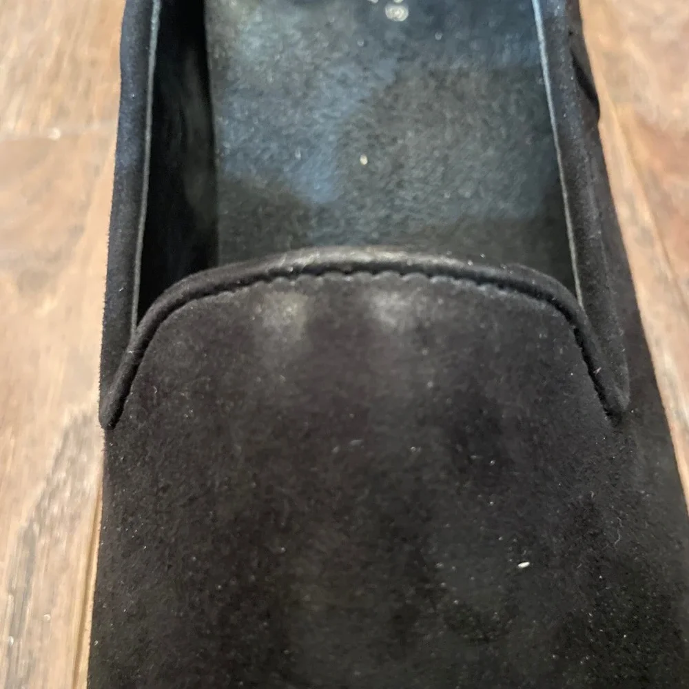 Vionic Willa Wedge Loafers Womens Black Suede Platform Lug Sole Shoes Size 8